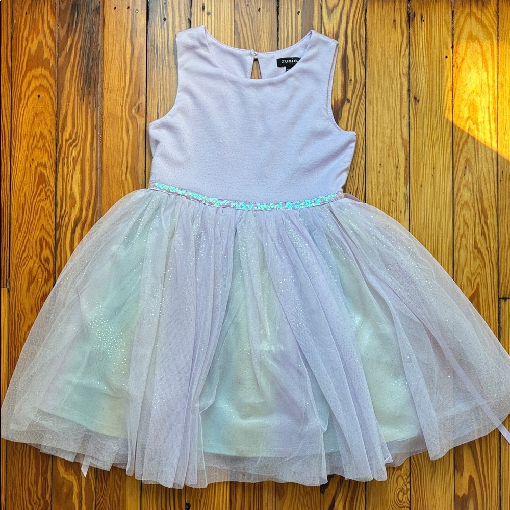 Zunie Lavender Formal Dress with Tulle and Glitter